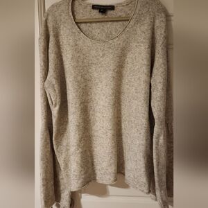 French Connection Oatmeal Heather Sweater With Bell Sleeves XL